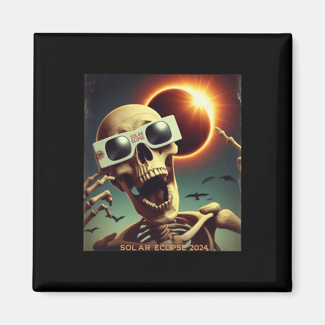 Íman Selfie Skeleton Kids Mens Eclipse Solar 1 (Frente)