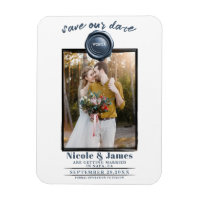 Selo de Cera Azul Empoeirado Foto Casamento Salve