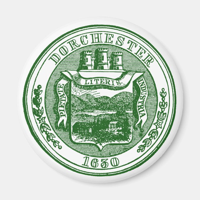 Íman Selo de Dorchester Massachusetts, verde (Frente)