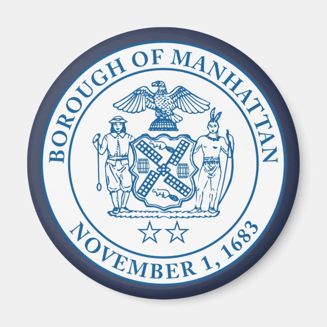 Íman Selo do Borough of Manhattan, NYC Magnet (Frente)