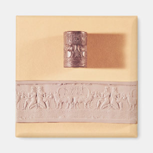 Íman Selo e impressão do cilindro de Akkadian