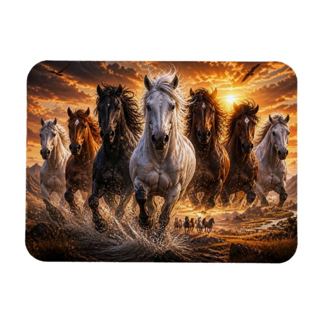 Íman Selo Espírito Selvagem – Arte de Cavalos Majestoso (Horizontal)