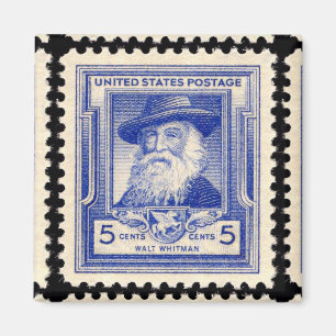 Íman Selo postal comemorativo Walt Whitman dos EUA