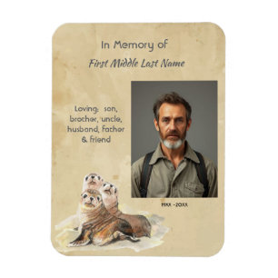 Íman Selos de Aquarela de Lembrança Memorial Animais