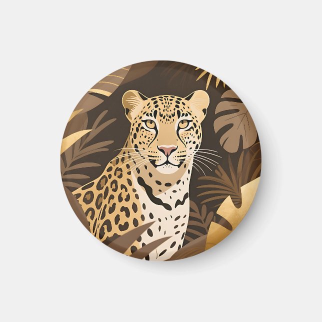 Íman Selva Boho da Onça Dourada Vida Selvagem (Frente)