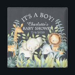 Íman Selva de Chalkboard Animais Chá de fraldas Favorec<br><div class="desc">Maravilha de cotovelo para um chá de fraldas neutro. Altere o plano de fundo clicando em personalizar e usar o nosso selecionador de cores!. Itens correspondentes disponíveis em nosso compro.</div>