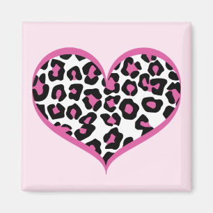 Íman Selvagem em Heart Leopard Print