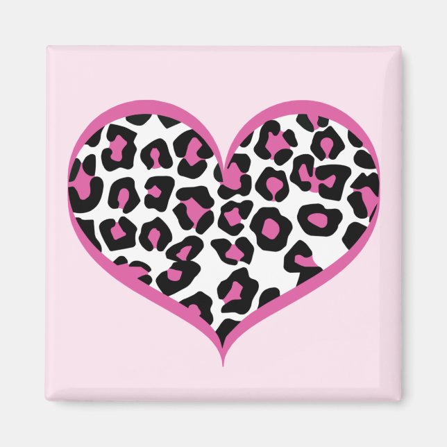 Íman Selvagem em Heart Leopard Print (Frente)