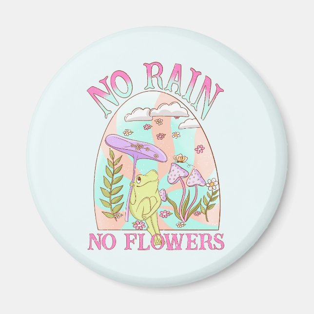 Íman Sem Chuva, Sem Flores - Floral e Cogumelo Vibrante (Frente)