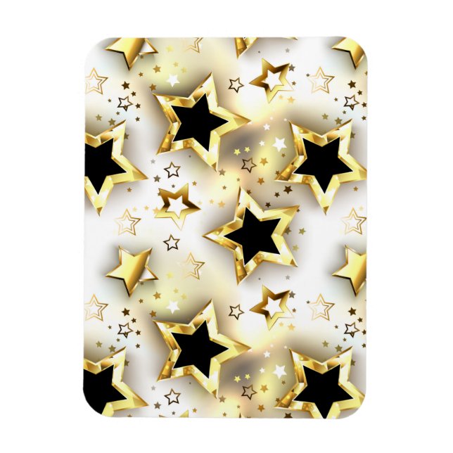 Íman Sem costura leve com estrelas douradas (Vertical)