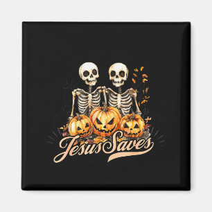 Íman Sem Ossos Sobre Isso Jesus Salva Halloween Cristão