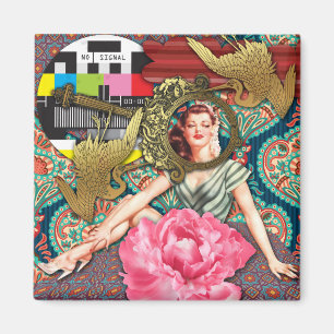 Íman Sem sinal - Colagem digital de senhora barata