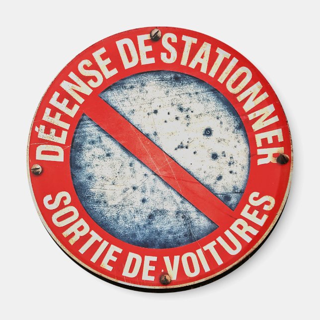 Íman Sem Sinal de Estrada Francês de Estacionamento Mag (Frente)