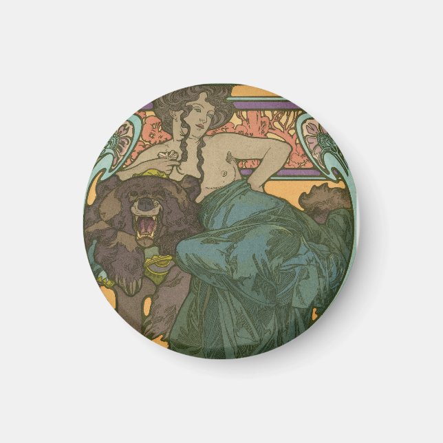 Íman Sem título por Alphonse Mucha (1902) (Frente)