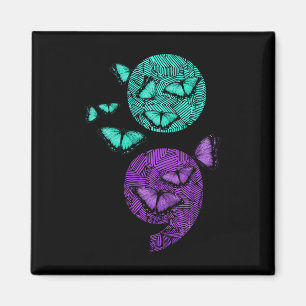 Íman Semicolon Butterflies de Sensibilização para o Sui