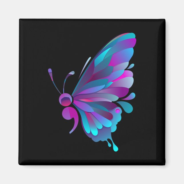 Íman Semicolon Butterfly Tatuagem Mental Semicolon (Frente)