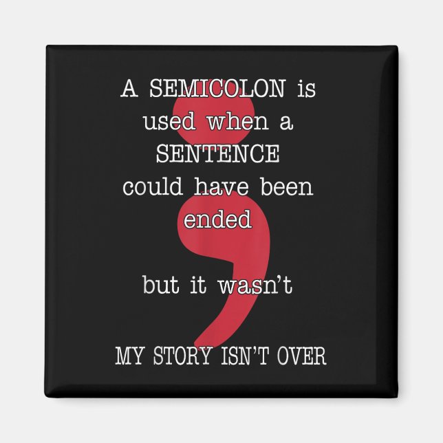 Íman Semicolon Suicida Prevenção Sensibilizar Minha His (Frente)