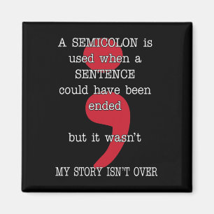 Íman Semicolon Suicida Prevenção Sensibilizar Minha His