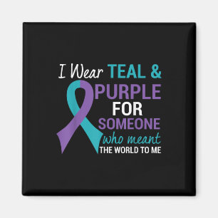 Íman Semicolon Teal &amp; Fita Roxa Suicida Awarene
