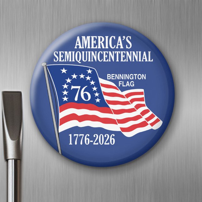 Íman Semiquinentenário Americano 1776-2026 EUA 250 (USA 250 - Celebrate America - American Revolution 250 Magnet)