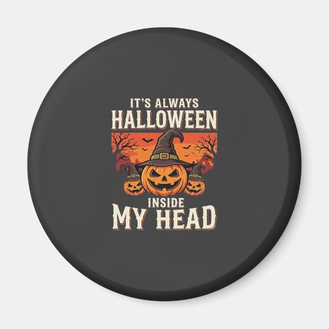 Íman Sempre Design de Bruxa de Abóbora de Halloween_1 (Frente)