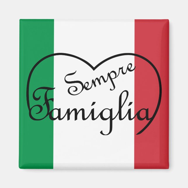 Íman Sempre Famiglia Coração Italiano "Família Sempre" (Frente)