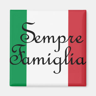 Íman Sempre Famiglia e cores da bandeira italiana