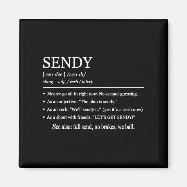 Íman Sendy quer dizer uma roupa engraçada de gírias Vam (Frente)