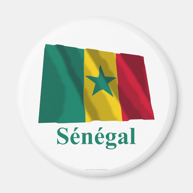 Íman Senegal acenando bandeira com nome em francês (Frente)