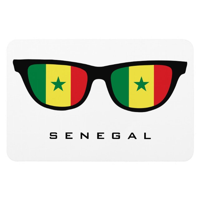 Íman Senegal ensombra texto personalizado e ímã de cor (Horizontal)