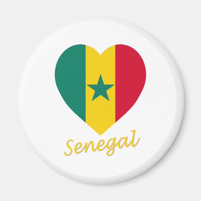 Íman Senegal Flag Heart (Frente)