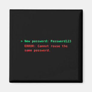 Íman Senha123 divertido reutilizar erro terminal humor