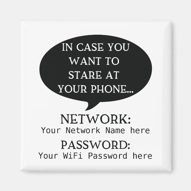 Íman Senha de rede simplificada detalhada do WiFi (Frente)