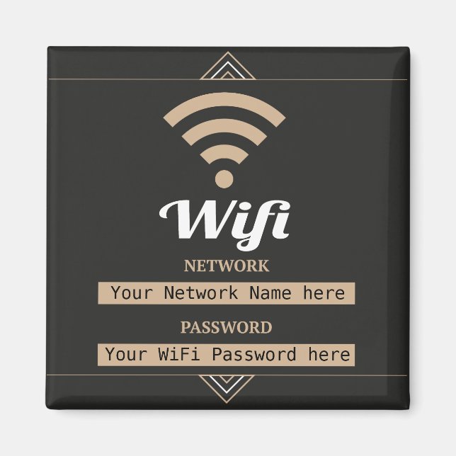 Íman Senha de rede simplificada detalhada do WiFi (Frente)