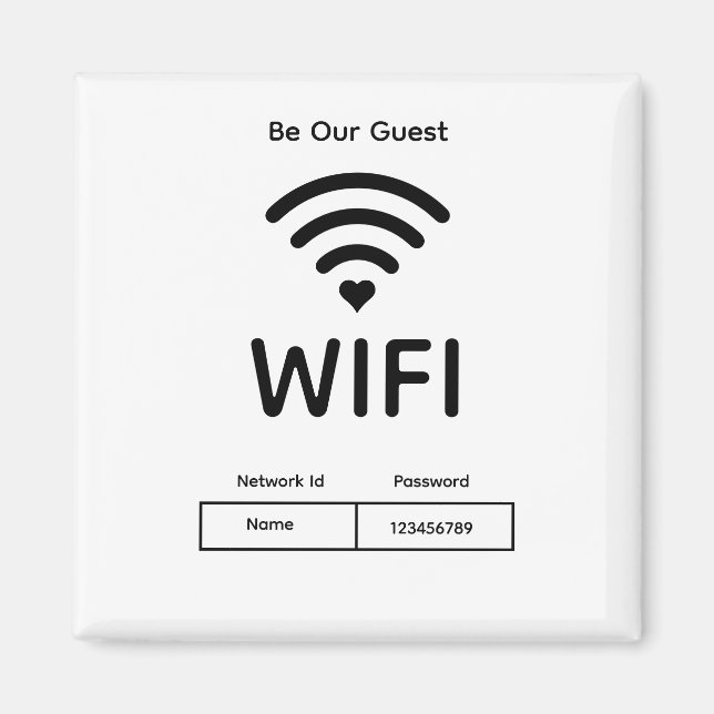 Íman Senha do nosso Wi-Fi de convidados  (Frente)