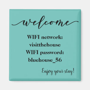 Íman Senha do Wifi do Aluguel de Férias Welcome Magnet