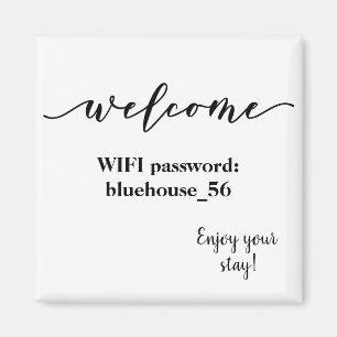 Íman Senha do Wifi do Aluguel de Férias Welcome Magnet