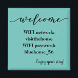 Íman Senha Wfi de Aluguer de Férias do Magnet de Boas-v<br><div class="desc">Este design pode ser personalizado clicando no botão personalizar e alterando o nome, as iniciais ou as palavras. Você também pode alterar a cor e o estilo do texto ou excluir o texto de um design de imagem apenas. Entre em contato comigo em colorflowcreations@gmail.com se você quiser usar este design...</div>