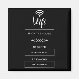 Íman Senha Wifi Preta e Branca para Casa