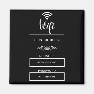 Íman Senha Wifi Preta e Branca para Casa