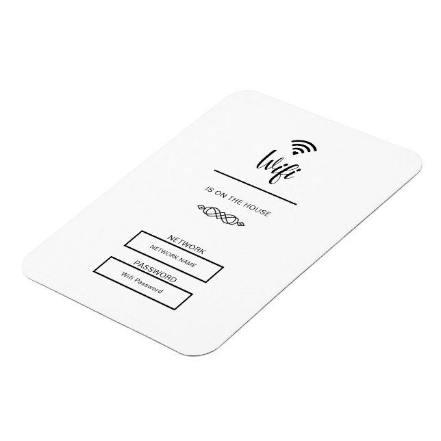 Íman Senha Wifi Preta e Branca para Casa (Left Side)