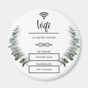 Íman Senha Wifi Preto e Branco para Casa