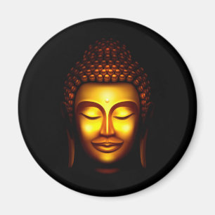 Íman Senhor Buda Sorrindo Dourado e Preto