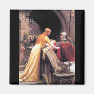 Íman Senhor Lancelot e Guinevere nas escadas