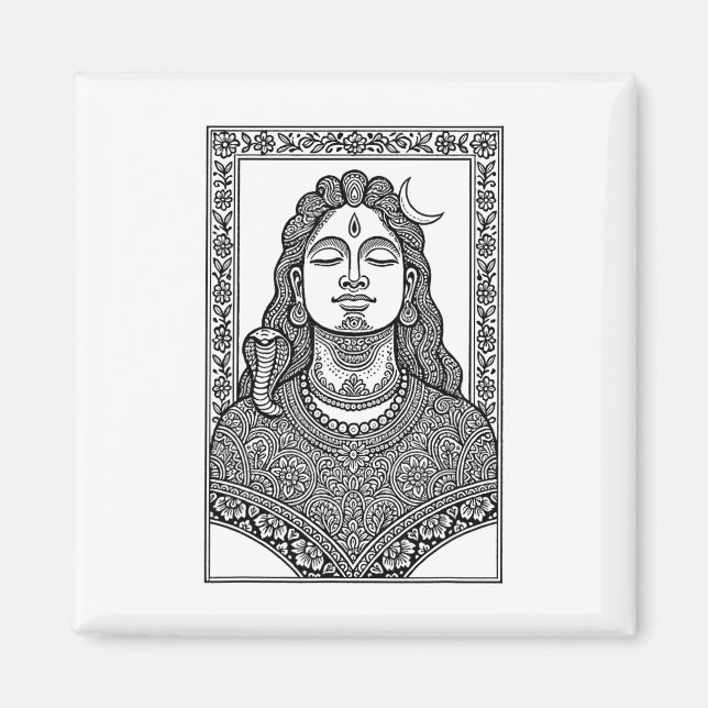 Íman Senhor Shiva Mehendi Indiano Tradicional E Mandala (Frente)