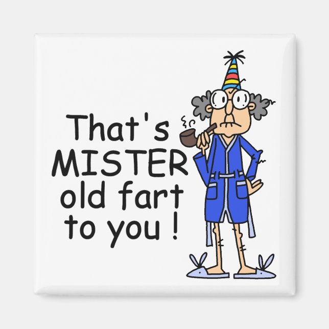 Íman Senhor Velho Fart Aniversário Humor (Frente)