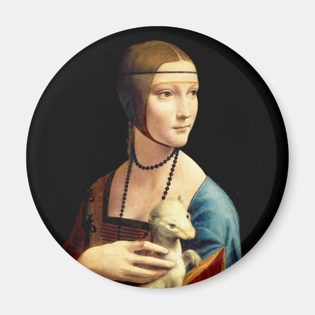 Íman Senhora com um Ermine por Leonardo Da Vinci (Frente)