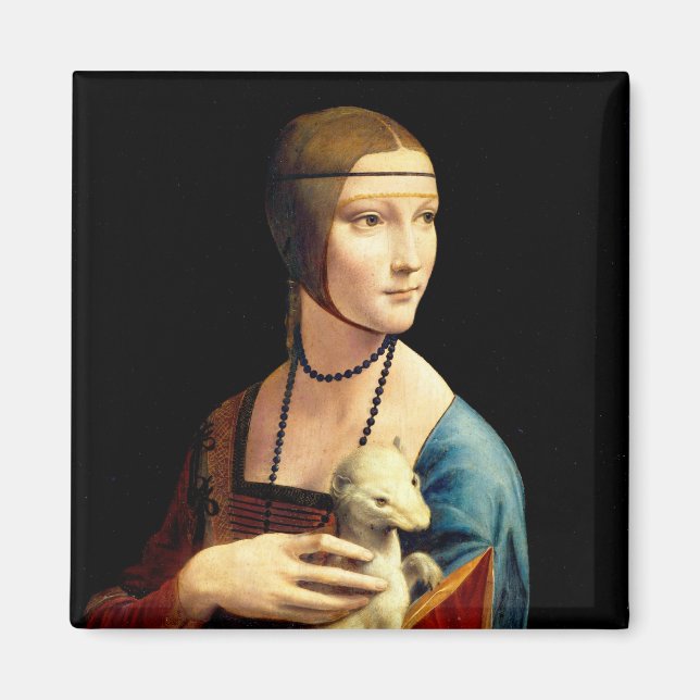 Íman Senhora com um Ermine por Leonardo Da Vinci (Frente)