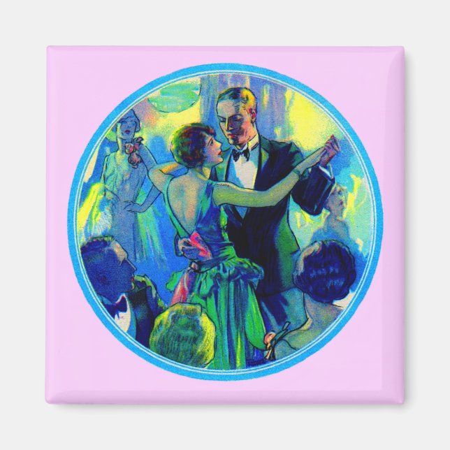 Íman senhora e cavalheiro dos anos 20 na pista de dança (Frente)