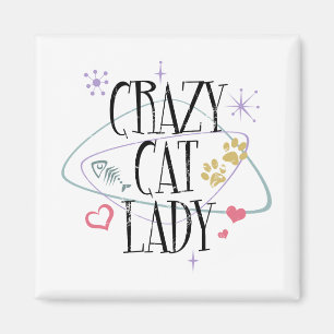 Íman Senhora louca Ímã do gato do estilo retro